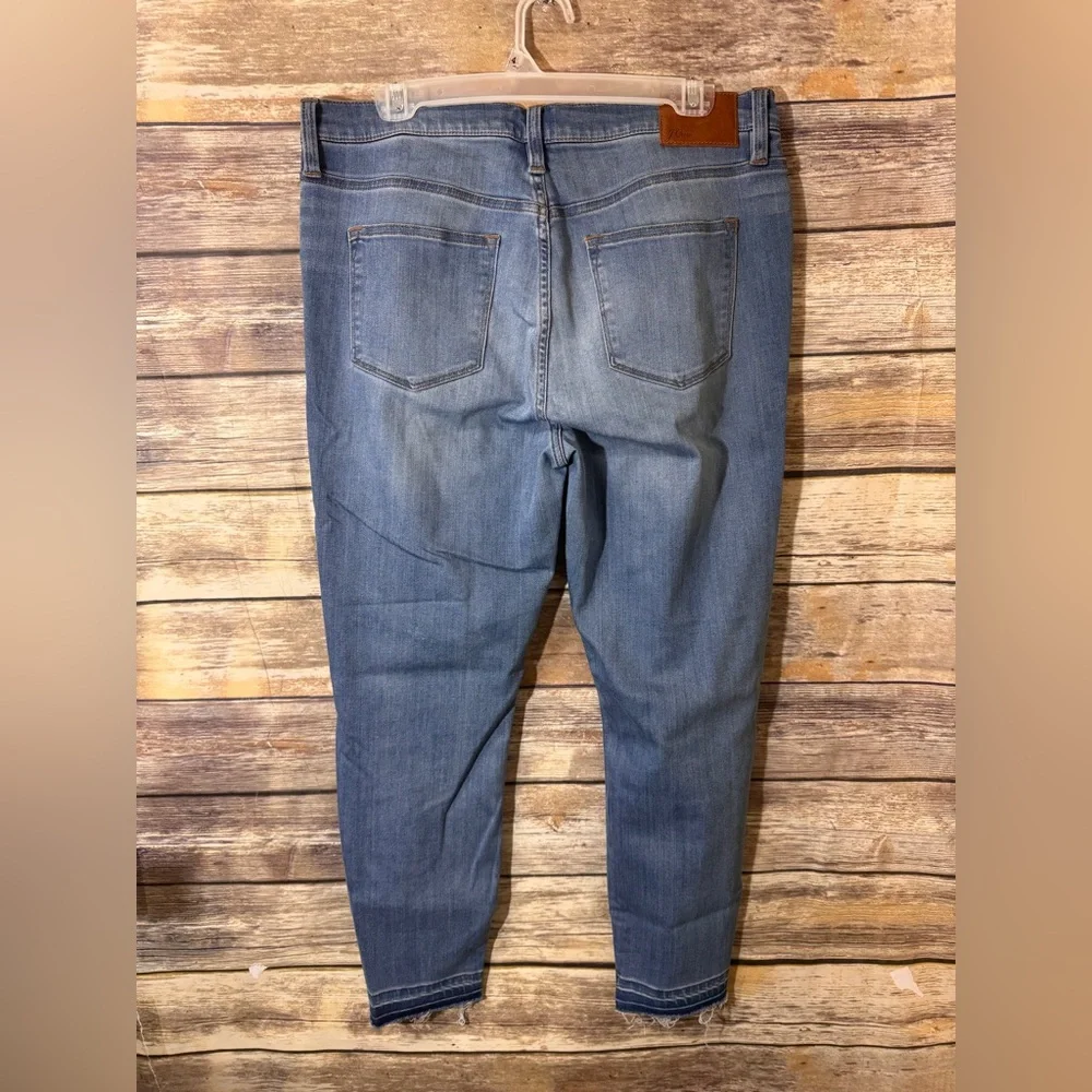 J. Crew Jeans Lookout High Rise‎ Denim Skinny Crop F1904 Frayed Raw Hem Stretch